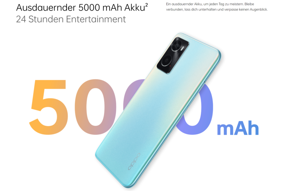 Oppo A76 vorgestellt Akku 1