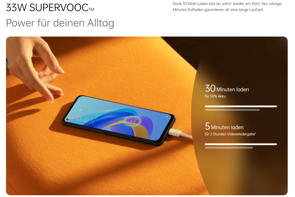 Oppo A76 vorgestellt Akku 2