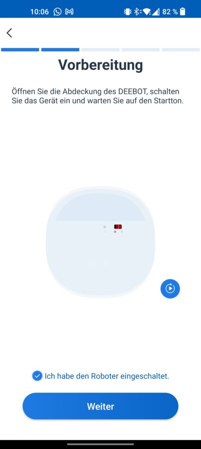 Deebot N8 Plus Test App Einrichtung 3