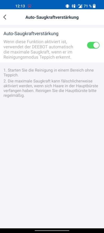 Deebot N8 Plus Test App Einstellungen 2