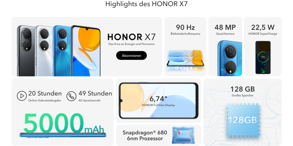 Honor X7 Specs