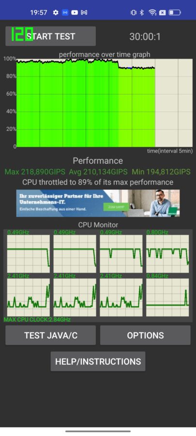 realme gt 2 cpu throttel test