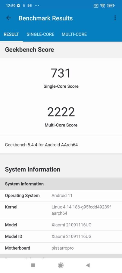 Redmi Note 11 Pro Plus geekbench 5