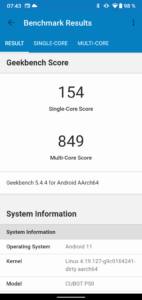 cubot p50 geekbench