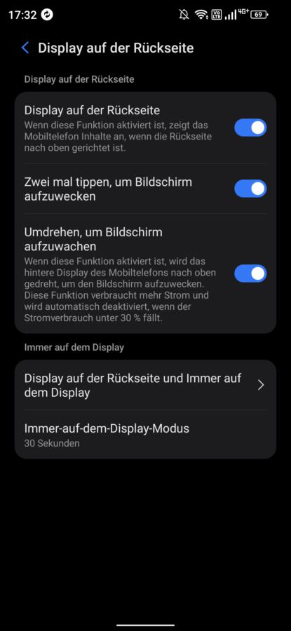 doogee s98 rueckdisplay settings