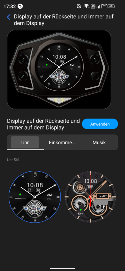 doogee s98 rueckdisplay uhr