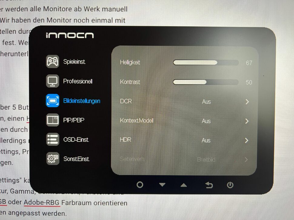 Innocn 40C1R OSD Menu 3