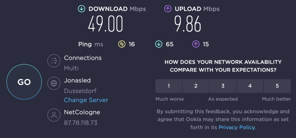 o2 Homespot Speedtest 1