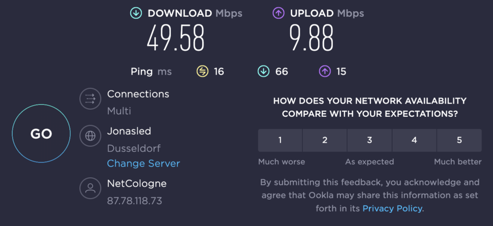 o2 Homespot Speedtest 2