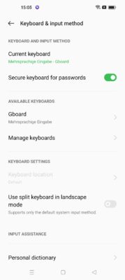 Oppo Gboard einstellen 1