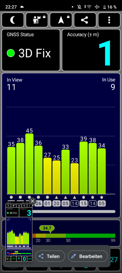 Realme C31 Test Screenshot GPS draussen