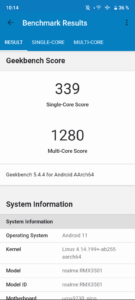 Realme C31 Test Screenshot Geekbench