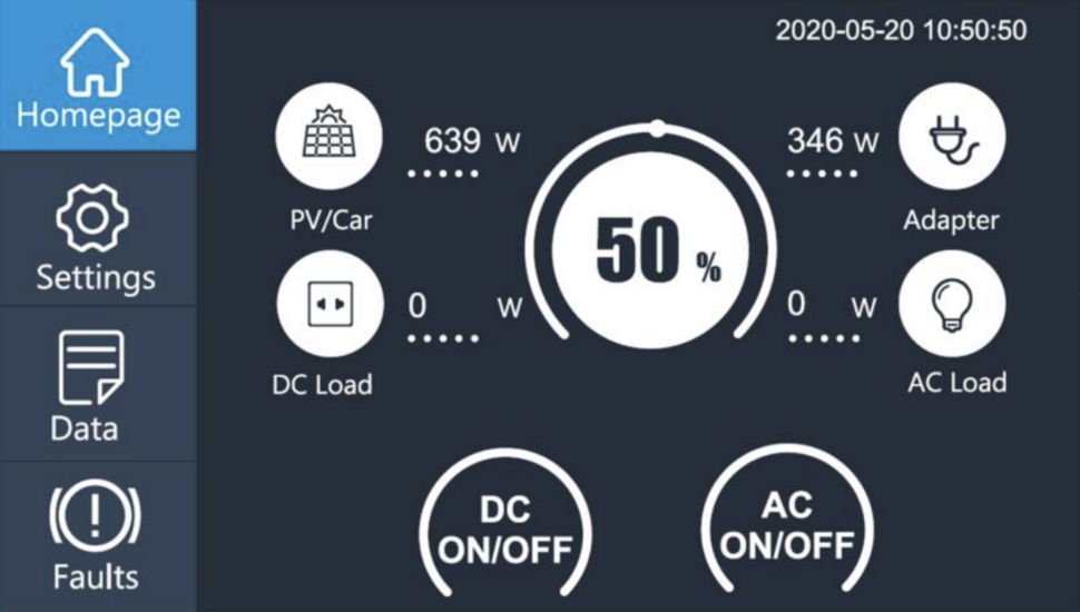 Bluetti AC200P display 1