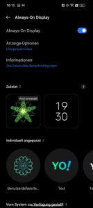 Displayeinstellungen Realme GT Neo 3 4