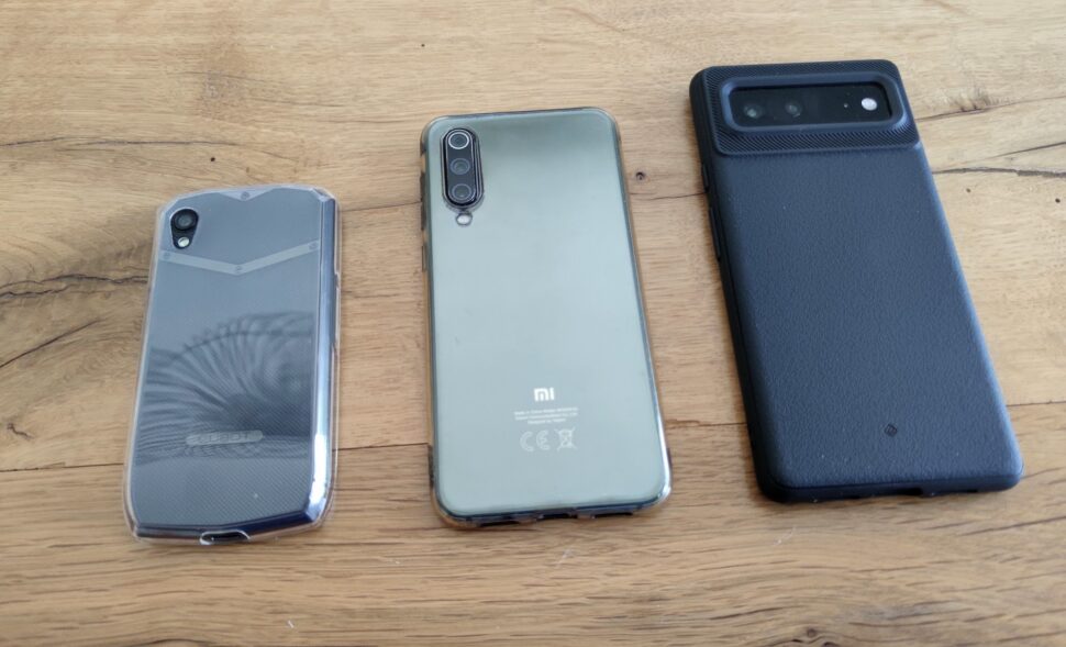 groessenvergleich cubot pocket mi 9 se pixel 6 hinten