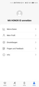 HONOR health app screen 2