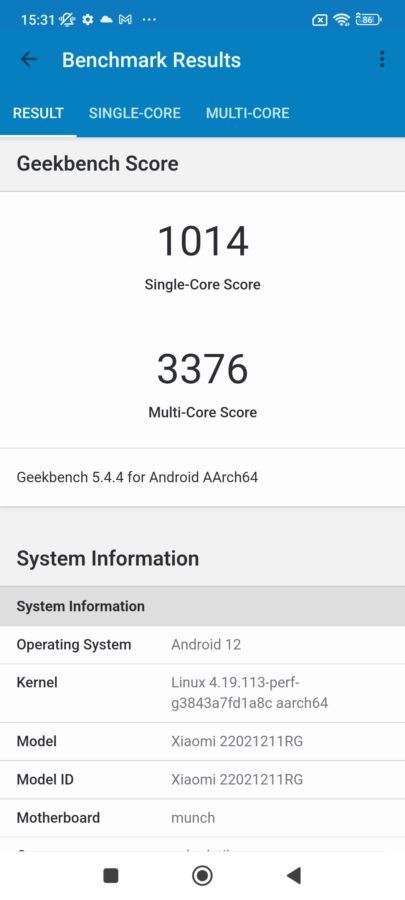 poco f4 geekbench