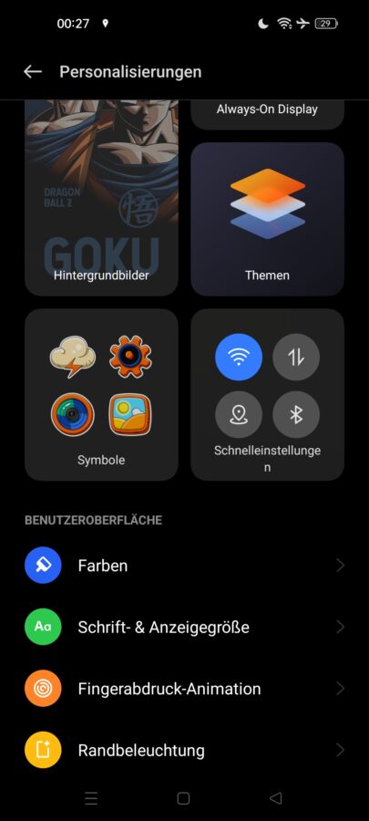 Realme GT Neo 3T Test Screenshot SystemIndividualisierung 3