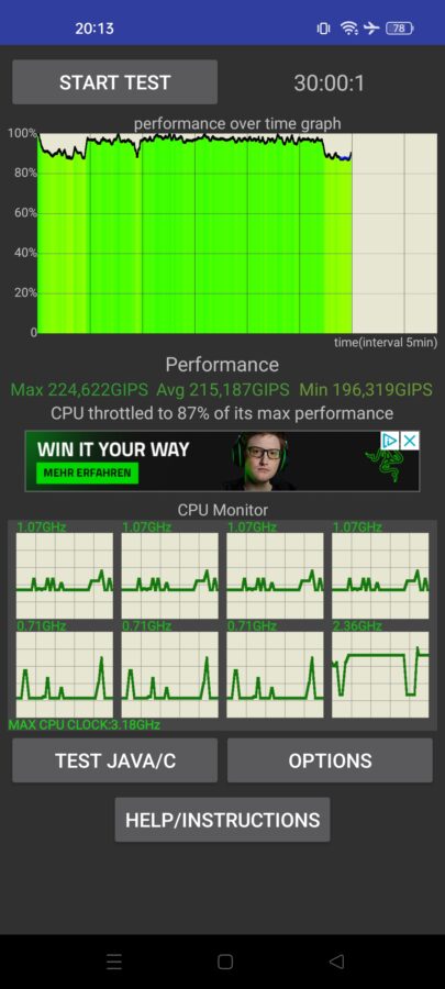 Realme GT Neo 3T Test Screenshot Throtteling 1