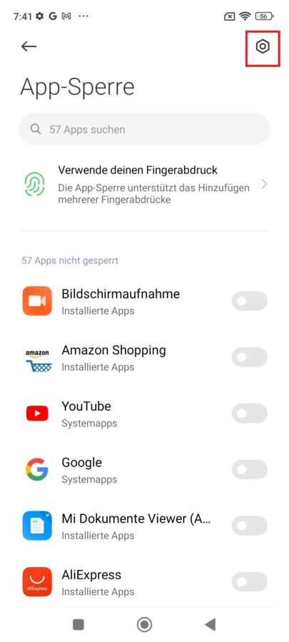 App Sperre MIUI Werbung aus 4