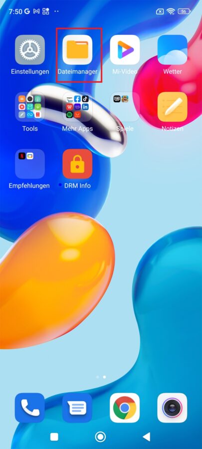 Dateinmanager MIUi Werbung aus 1