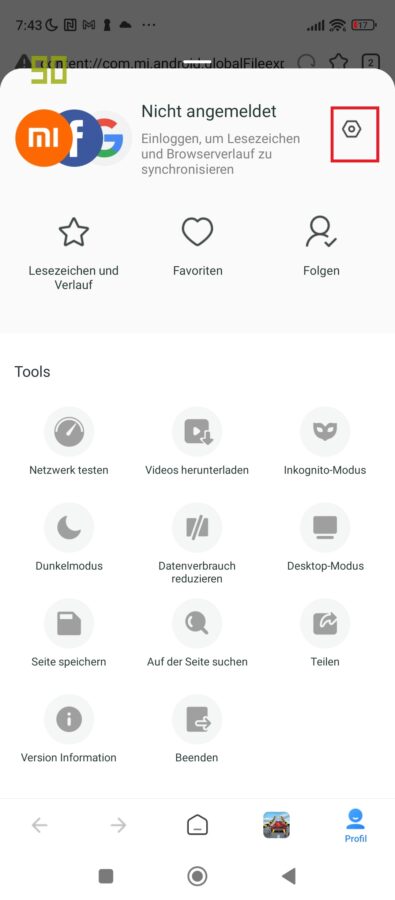 MIUI Browser Werbung deaktivieren 3