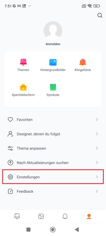 Werbung Theme App Xiaomi aus 3