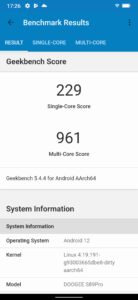 doogee s89pro geekbench