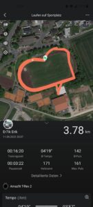 Amazfit T Rex 2 Test Training Bahnen Lauf 2