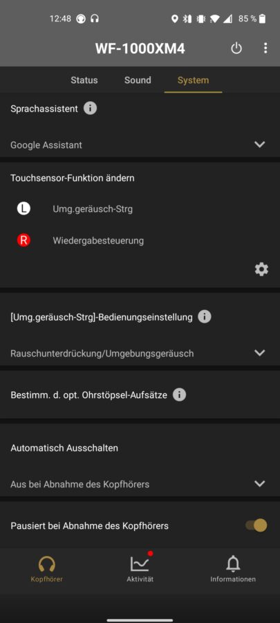Sony WF 1000XM4 Test Bedienung 2