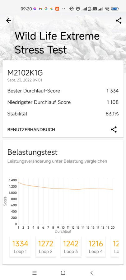 Xiaomi Mi11ultra benchmark wildlifeextreme