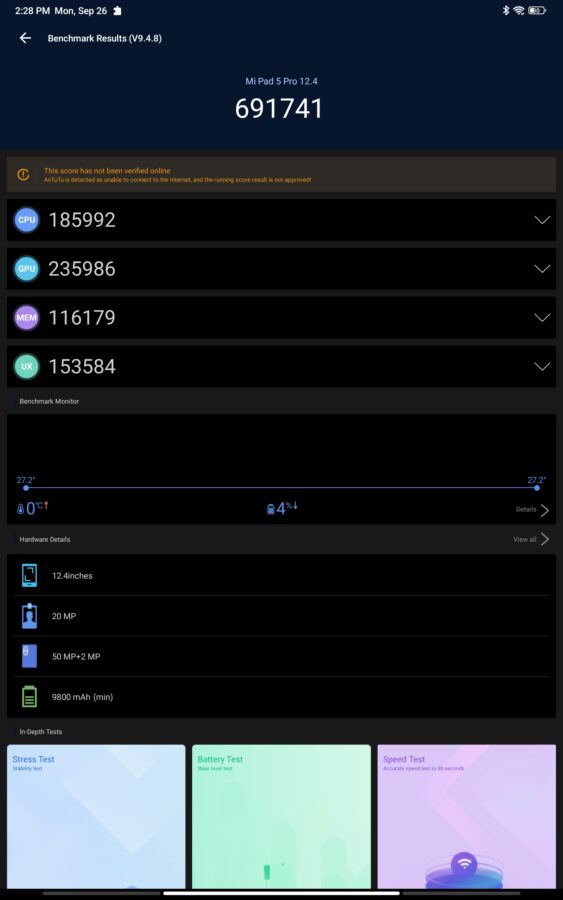 Xiaomi Pad 5 Pro 12.4 Benchmark 1