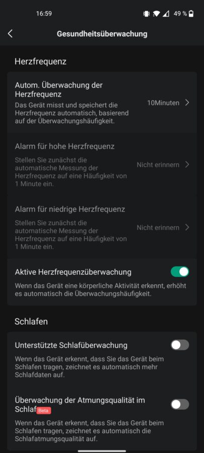 Amazfit GTS 4 Test Uhreinstellungen 4