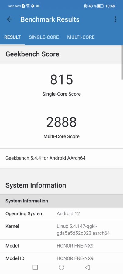 honor 70 geekbench