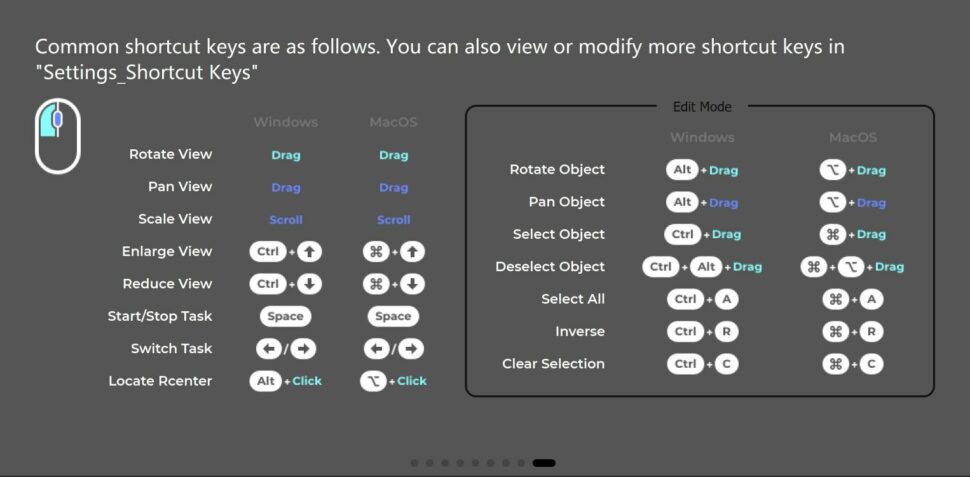 CR Scan shortcuts