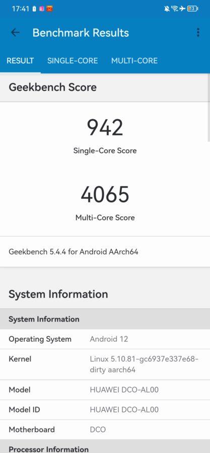 huawei mate 50 pro primatelabs.geekbench5