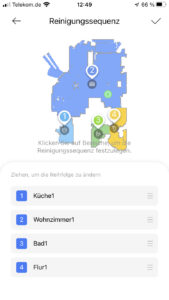 DreameBot D10s Pro Reinigungssequenz App