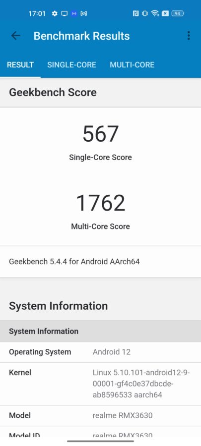 Bnechmarks Realme 10 Test 3