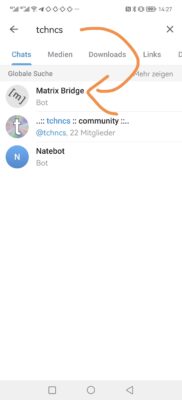 Matrix Telegram Relaybot finden 1