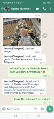 WhatsApp Chat ueber Telegram beantworten und lesen mit Matrix 1