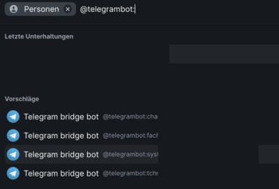 Telegrambot finden Matrix