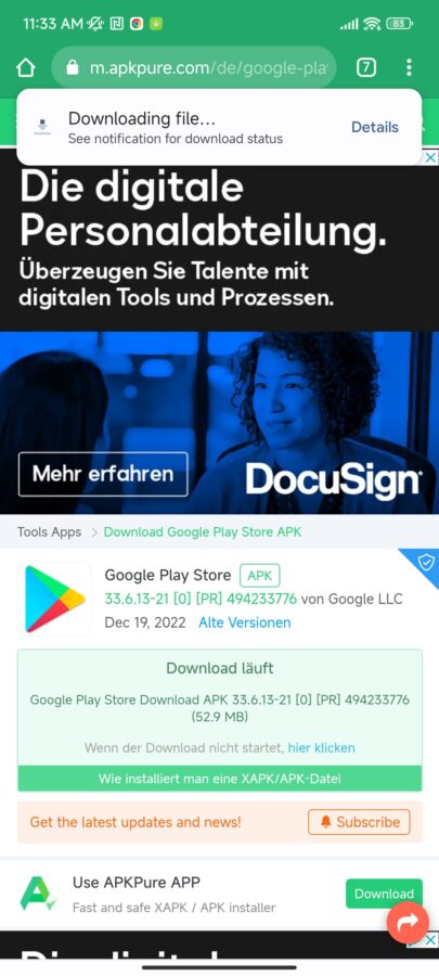 Google Playstore installieren MIUI 14 3