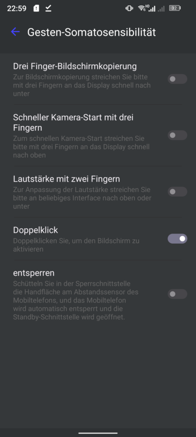 doogee v30 gestensteuerung