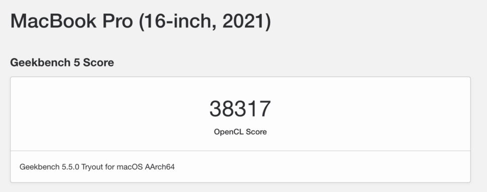 Macbook pro 2021 16 inch geekbench 52