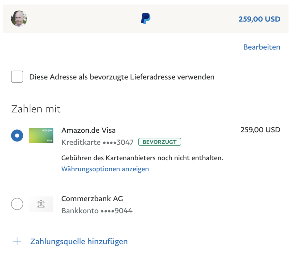 PayPal automatischen Wechselkurs deaktivieren 5