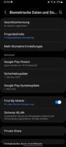 Samsung Galaxy A13 Test Biometrie Entsperrung