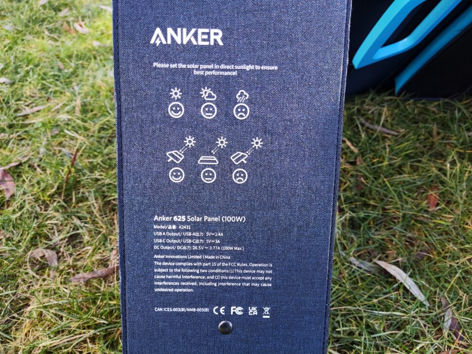 Anker 625 Solarpanel technische Daten