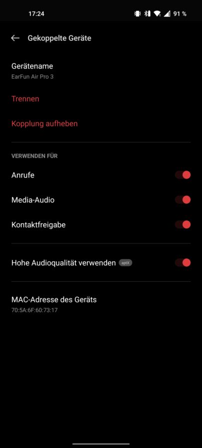 Earfun Air Pro 3 Test App Screenshots 2