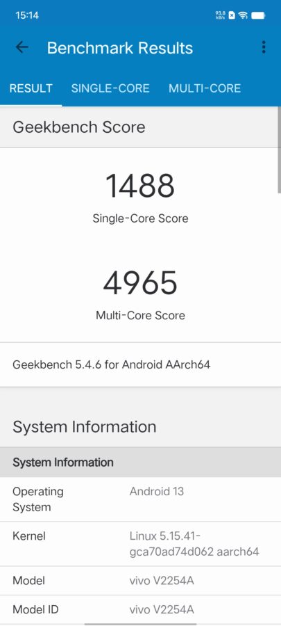 Screenshot iqoo 11pro geekbench