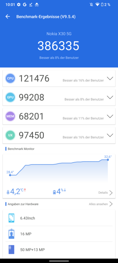 Nokia X30 5G Benchmarks Test 1